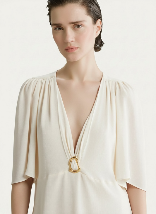 Buckle Blouse 15086 Offwhite
