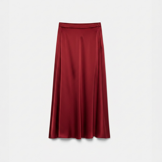 Silk Satin Skirt 15077 Pomegranate