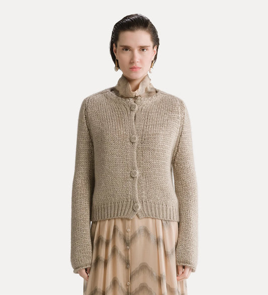 Cashmere Blend Cardigan Grey 15152