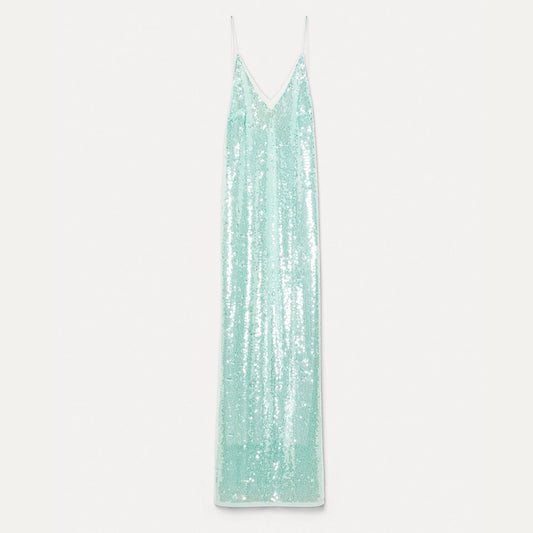Sequin Dress 14893 Aqua